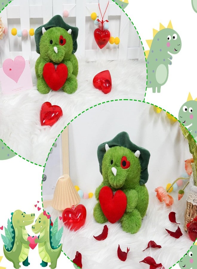 JIZWPOOM Valentines Day Plush - Heart Dinosaur Stuffed Animal Toy, Cute Valentines Day Decorations Classroom Gifts - Image 4
